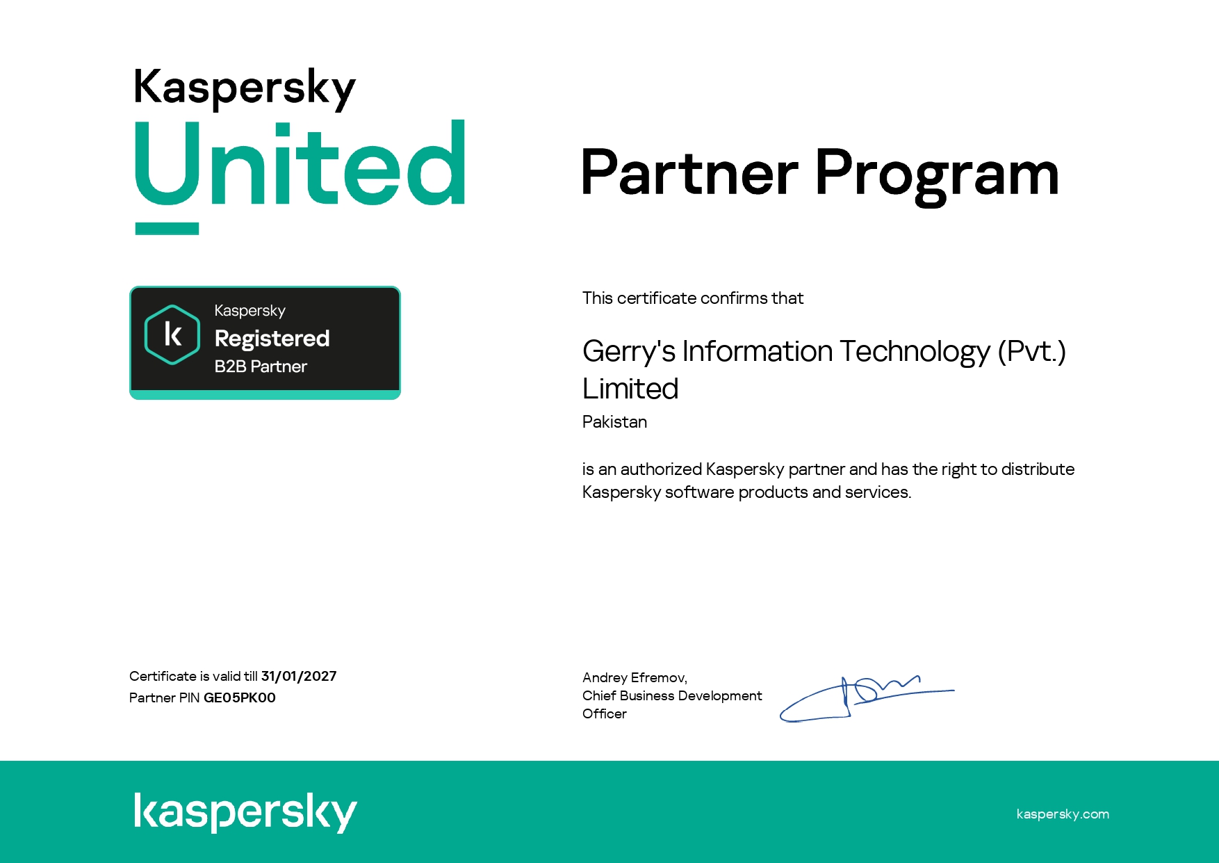 Certificates